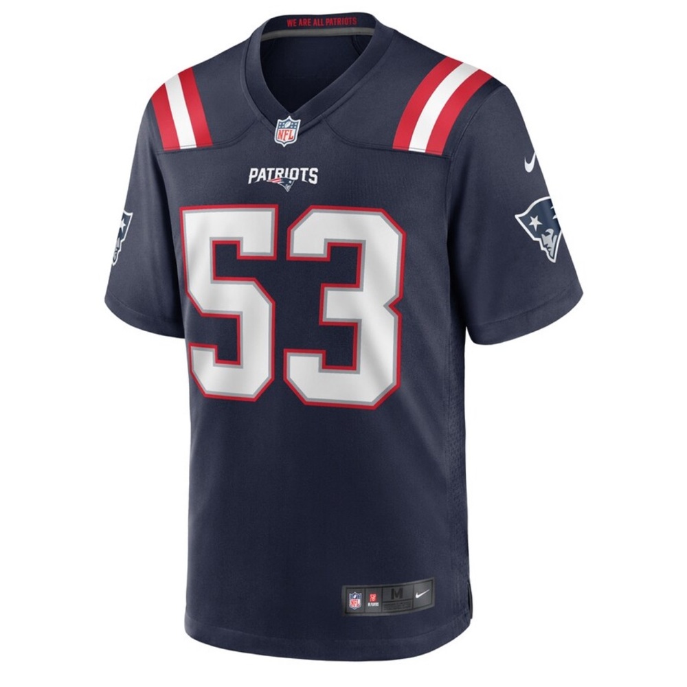 Nike Patriots Kyle Van Noy Navy and Red Jersey Large